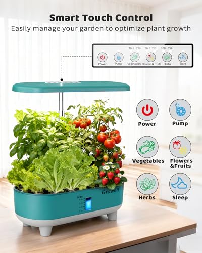 Growell 16 Pods Hydroponics Growing System Kit with 3 Light Modes & 2 Timer - color: Green