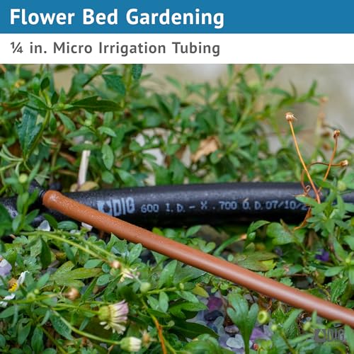 DIG B38100PB 100’ ¼” Polyethylene Tubing (.170 ID x .250 OD) | Blank Tubing for Drip Irrigation | Durable, UV-Resistant Feeder Line for Gardens, Landscaping, Irrigation Projects (Brown)