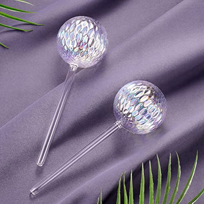 Tomorotec Glass Plant Self Watering Globes 2-Pack Pearl Luster Iridescent