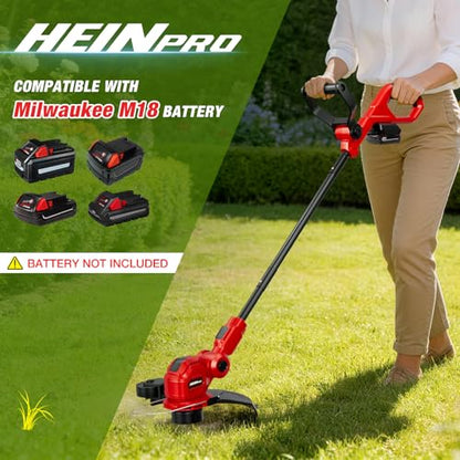 HEINPRO Cordless String Trimmer Compatible with Milwaukee M18 Battery - size: 12-INCH