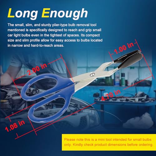 Mini Bulb Pliers, Mini Bulb Removal Tool, Broken Bulb Extractor, Metal Mini Bulb Changer Remover Installer Tool for Removing Hard to Reach Miniature Bulbs