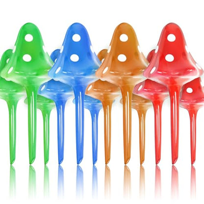 Famstar Self-Watering Globes Spikes, Automatic Plant Waterer Indoor Outdoor - color: 12 Pack-4 colors