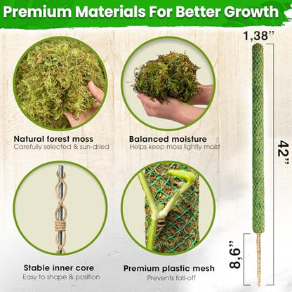 DUSPRO 42" Mesh Moss Pole for Climbing Plants, Pre-Made & Easy to Set Up - size: 42"