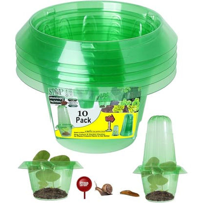 10 Pack Slug Collars for Plants - color: Green 10 PCS