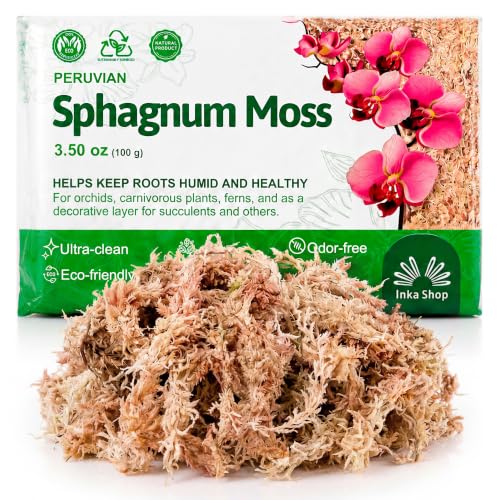 Inkashop Long Fiber Sphagnum Moss for Orchids and Carnivorous Plants 3.5oz - size: 0.22 lb