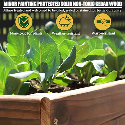 BlueWish 28.5" H Wood Raised Garden Bed, Planter Boxes with Drainage Holes - color: Rustic