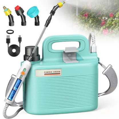 Battery Powered Garden Sprayer 1.8 Gallon, Lightweight 3 Nozzles,5 Patterns