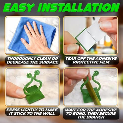 110 Pcs Wall Plant Clips for Climbing Plants, Self-Adhesive (Green) - color: Green