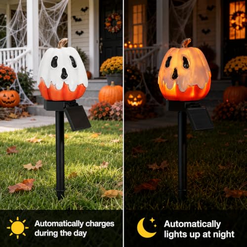 twinbling Solar Pumpkin Lights Outdoor Halloween Pumpkin Solar Lights - color: C-Orange