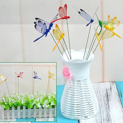24 Pieces Dragonfly Garden Stakes 3D Dragonfly Garden Decor