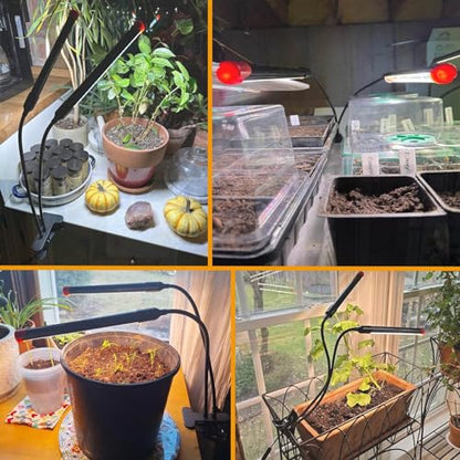 Small 2Head Clip Grow Lights for Indoor Plants, Seed Starting - size: Clip 2Head 18W