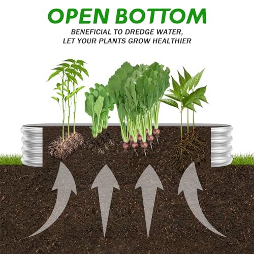 RAYKEEP 8x2x1ft Galvanized Raised Garden Beds, Pack of 01 - Silver - color: 1pcs, size: 8x2x1ft