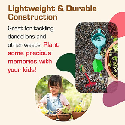 Rugg Kids Garden Hand Hoe, Mini Digging Tool with Wooden Handle, Gardening Tool for Children, Red - color: Hand Hoe