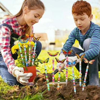 Tigeen 236 Pcs Garden Stake DIY Fairy Wand Plant Stake, Butterfly - style: Butterfly
