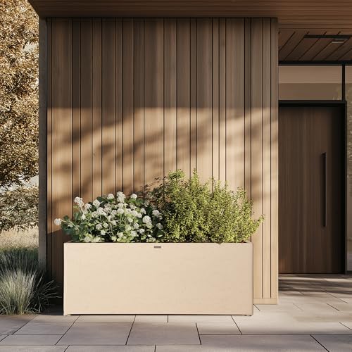42" Large Rectangular Planter - Handmade Fiberglass Composite - color: Off White, size: Large