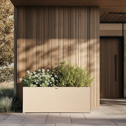 42" Large Rectangular Planter - Handmade Fiberglass Composite - color: Off White, size: Large