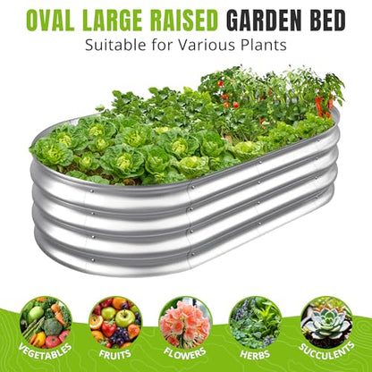 1Pcs Galvanized Raised Garden Bed 4x2x1 FT Metal Planter Box Silver - color: Silver, size: 4x2x1FT