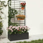 Metal Planter Box with Trellis, 35" Lx15.7 Wx70.8 H Metal Raised Garden Bed with Trellis and Drainage Holes, Outdoor Standing Flower Bed for Climbing Plants,Vegetables,and Vines - size: 1 PCS 35" Lx15.7" Wx70.8" H