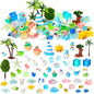 60 Pcs Summer Mini Resin Figurines Tiny Resin Ducks Figures - color: Blue