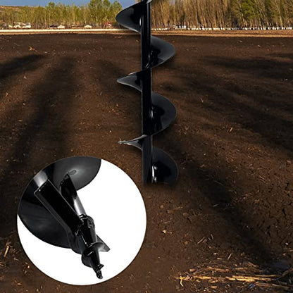 6" x 31" Earth Auger Bit for Post Holes, 3/4" Shaft Carbon Steel - size: 6" × 31"