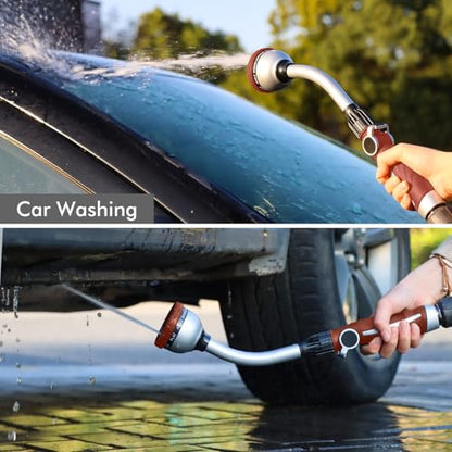 RESTMO Watering Wand Heavy Duty, 15-Inch Long Hose Nozzle Sprayer - color: Red