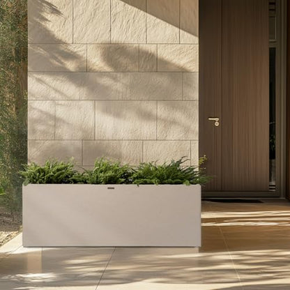 42" Large Rectangular Planter - Handmade Fiberglass Composite - color: Off White, size: Large