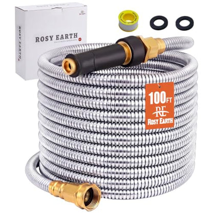 Rosy Earth 100 FT Garden Hose Expandable, 304 Stainless Steel Water Hose - size: 100FT
