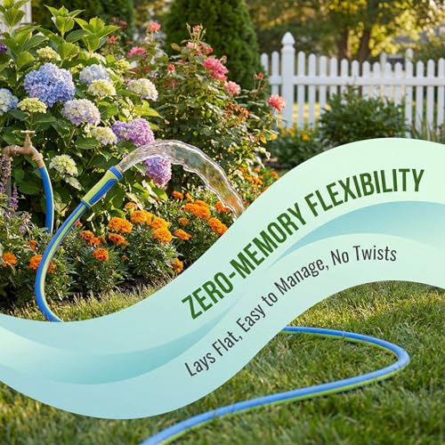 Garden Hose 75ft x 5/8", Heavy Duty Water Hose, Kink Resistant - color: Blue, size: 75FT