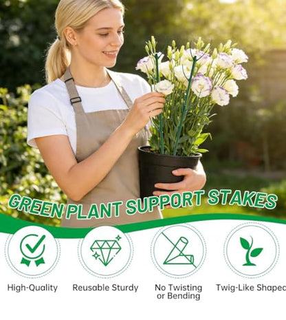12 Pack Stackable Monstera Plant Support, Upgrade Pothos Plant Climber Support Indoor Plant Stakes with 12 Clips and Cable Ties Plant Poles for Vine Training Stem Stabilization