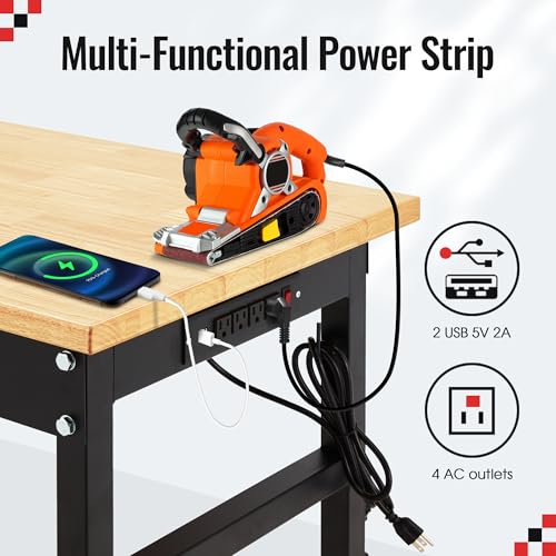 Antifir 48 * 20'' Adjustable Workbench, Heavy Duty Workstation - size: Socket|Rubber Pad|48"