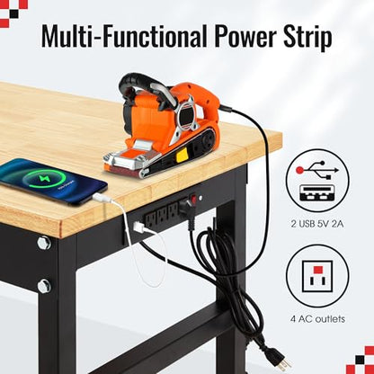 Antifir 48 * 20'' Adjustable Workbench, Heavy Duty Workstation - size: Socket|Rubber Pad|48"