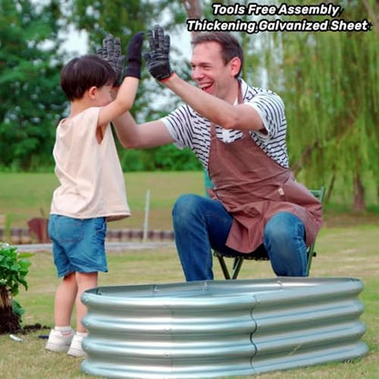 Gartist 2 pcs 4×2×1 ft Raised Garden Bed for Outdoor, Easy Assembly Galvanized Planter Box for Vegetables, Flowers & Herbs - size: 4×2×1ft 2pcs