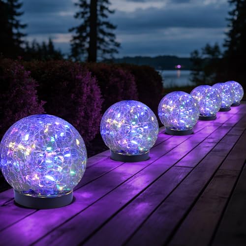 JKIMK Solar Globe Lights Outdoor Waterproof-Solar Balls for Garden - color: Multicolor, size: 6 Globes