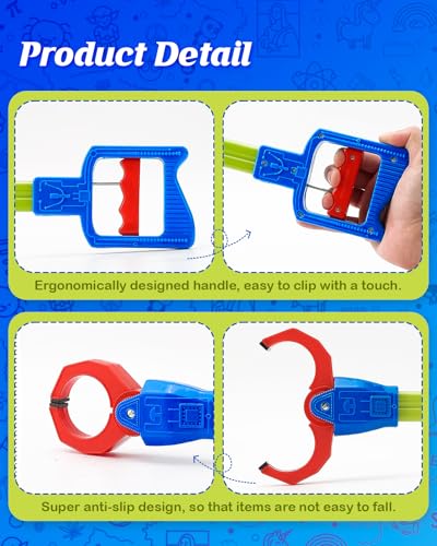 Claw Grabber Toy for Kids, 15.7'' Kids Grabber Claw Pickup Tool, Blue - color: Blue