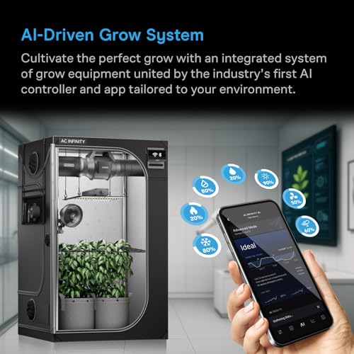 AC Infinity AI Grow System Compact 2x2, 1-Plant Kit w/ AI Controller - size: 24” x 24” x 48”