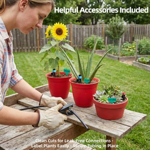 100FT Drip Irrigation Kit, 30 Adjustable Emitters, Quick Connect System - size: 100FT