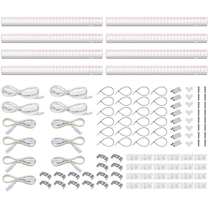 Barrina T5 Plant Lights, 5W LED Grow Light Strip, 1FT White Cover, 8 Packs - color: Pinkish White, size: 1ft-white Cover