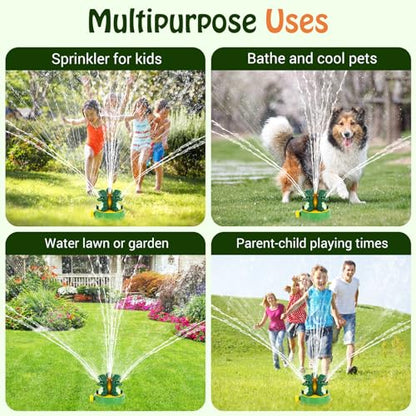 HeySplash Water Sprinkler Toy, Outdoor Yard Play Hose Fit Over 3 Years - color: B-dinosaur