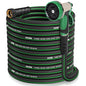 Garden Hose 100 ft x 5/8" with Nozzle, Water Hose Heavy Duty Flexible, Lightweight Kink-less Hybrid Hose with Swivel Handle, Male to Female Fittings (Green, 100FT) - color: Green, size: 100ft