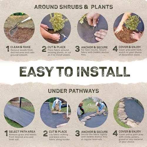 Dewitt Sunbelt Heavy-Duty Weed Barrier Fabric 3.2 oz, 6 x 300 Feet, 5-Pack - size: 5 Pack, style: 6' x 300'