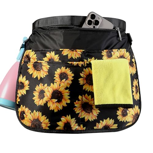 Bafelia Small Size Cleaning Caddy Apron for Women with 5 Pockets, Professional Waterproof Cleaning Supplies for Housekeepers - color: Sunflower