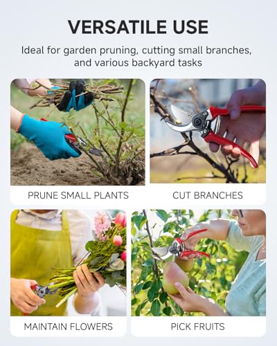 Fondwell 8.5" Professional Hand Pruners Bypass Pruning Shears for Gardening