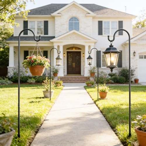GOFORWILD 49 Inch 8 Pack Shepherd Hook for Garden Decor - size: 49 Inch