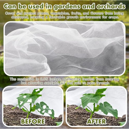 Woanger 3 Pack Garden Netting for Raised Beds 37.4 x 19.69 x 19.69 Inch Rectangular Mesh Plant Covers with Drawstring for Garden Raised Bed Bird Netting Pest Barrier Screen for Protecting Vegetable - size: 3 x 2 x 2 ft