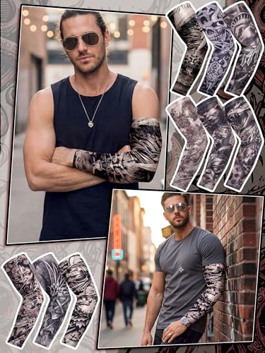 Boao 12 Pcs Tattoo Arm Sleeves for Men UV Cover - size: One Size, style: Realism Style
