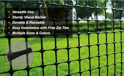 PotatoLife Black Plastic Garden Fence, Hardware Mesh, 40'' x 25' - color: Black, size: 40'' x 25'