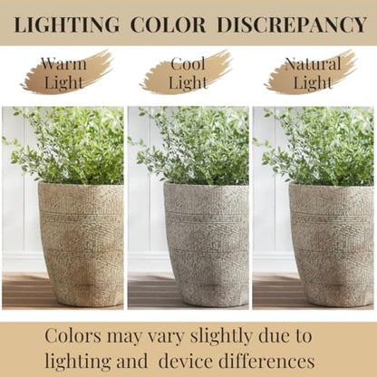 17.7"+13.7"+11.4" Weathered Concrete Planters with Drainage Hole Set of 3 - color: Gray, size: Set of 3