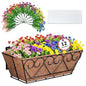 Halatool Railing Planter Box with Artificial Flowers, All Season Home Decor