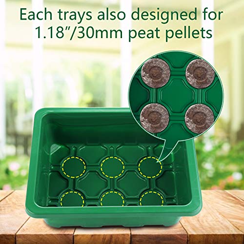 UWIOFF 12-Pack Seed Starter Trays, 144 Cells Seed Starting Tray
