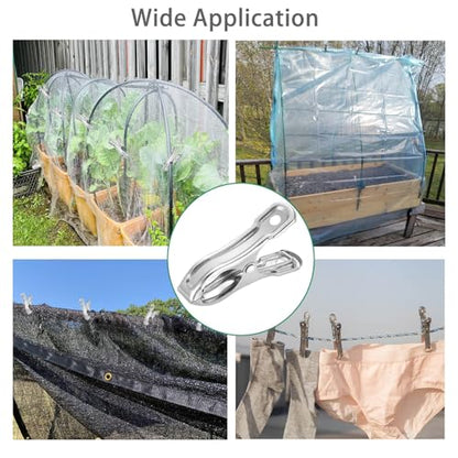 80Pcs Garden Clips for Netting, 2 Inch Metal Greenhouse Clamps